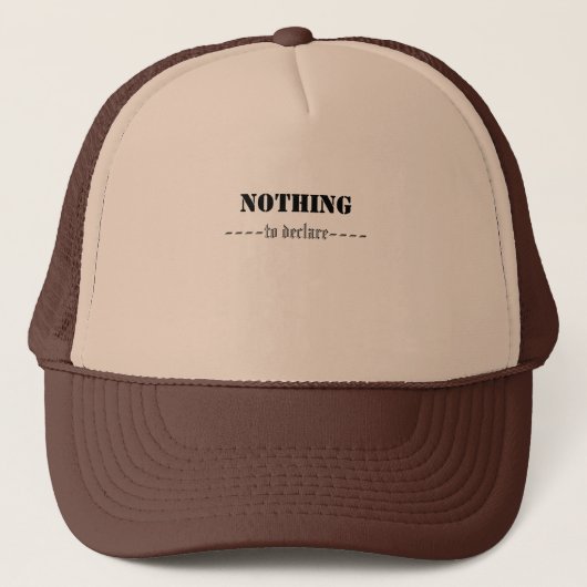 NOTHING TO DECLARE ハット (正面)