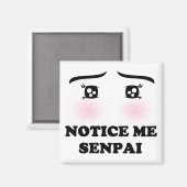 Notice Me Senpai Blashing Anime GirlかわいいSuki マグネット (正面/裏面)