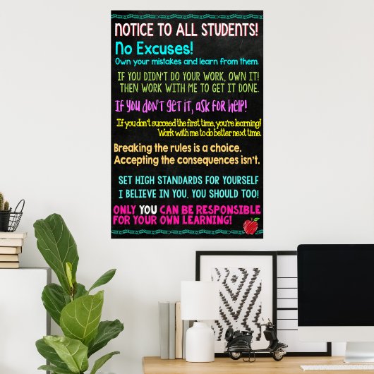 Notice To All Students Classroom Poster ポスター (ホームオフィス)