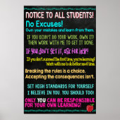 Notice To All Students Classroom Poster ポスター (正面)
