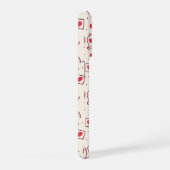 Notification Heart Bell Burgundy Red Love Pattern iPhoneケース (右側面)