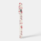 Notification Heart Bell Burgundy Red Love Pattern iPhoneケース (左側面)