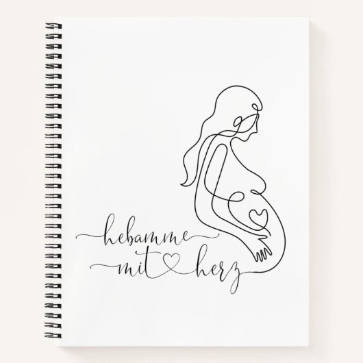 Notizblock Hebamme mit Herz ノートブック (正面)