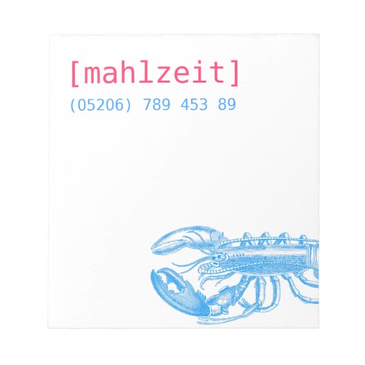 Notizkartenフールのレストラン ノートパッド (正面)