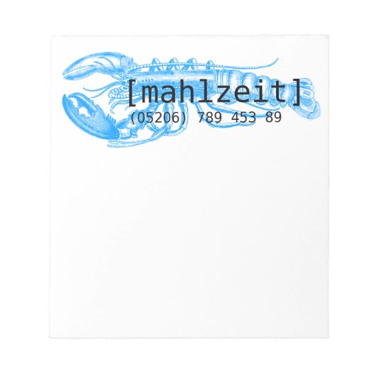 Notizkartenフールのレストラン ノートパッド (正面)