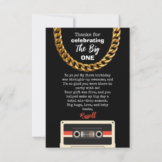 Notorious One 1st Birthday Thank You card サンキューカード (正面)