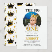 Notorious ONE Gold Crown First Birthday Photo Invi 招待状 (正面/裏面)