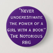 Notorious RBG Never Underestimate Quote 缶バッジ (正面)