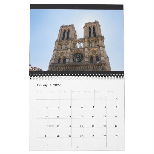 Notre DameおよびSainte-Chapelleのカレンダー2014年 カレンダー (1月 2027)