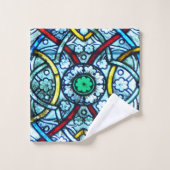 Notre Dameからの美しくエレガントなステンドグラス バスタオルセット (ウォッシュタオル)