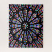 Notre Dameのカテドラルのカラフルのステンドグラス ジグソーパズル (縦)