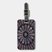 Notre Dameのカテドラルのカラフルのステンドグラス ラゲッジタグ (正面縦)