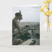 Notre Dameのガーゴイル カード (黄色い花)