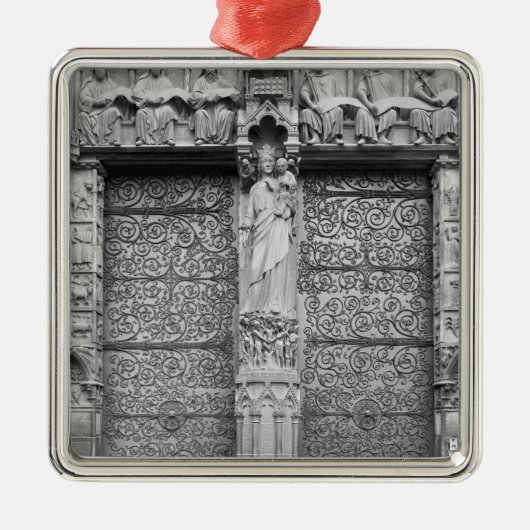 Notre Dameの左の入口、パリの正面 メタルオーナメント (正面)