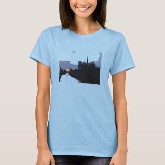 Notre Dameの日没のワイシャツ Tシャツ (正面)