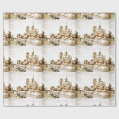 「Notre Dameカテドラル」のイメージの紙を包んで下さい ラッピングペーパー (フラット)