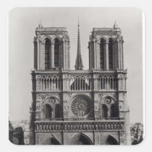 Notre Dame、パリの19世紀後半の正面 スクエアシール