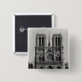 Notre Dame、パリの19世紀後半の正面 缶バッジ (正面&裏面)