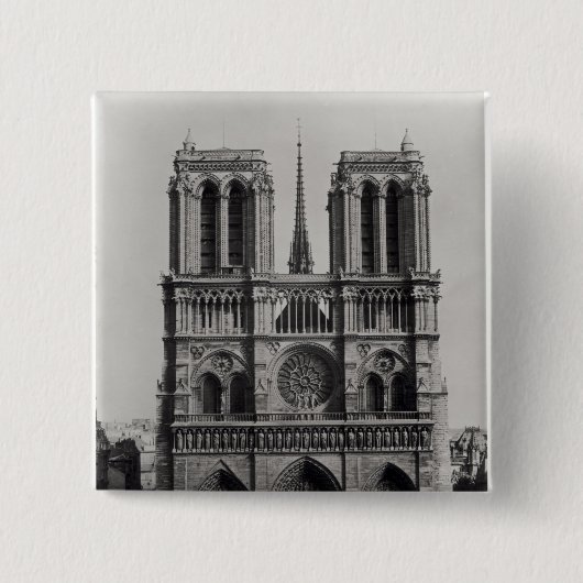 Notre Dame、パリの19世紀後半の正面 缶バッジ (正面)