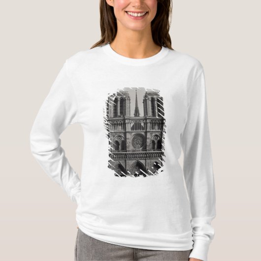 Notre Dame、パリの19世紀後半の正面 Tシャツ (正面)