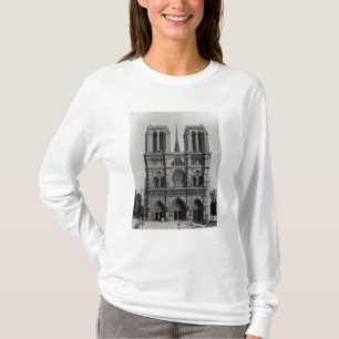 Notre Dame、パリの19世紀後半の正面 Tシャツ