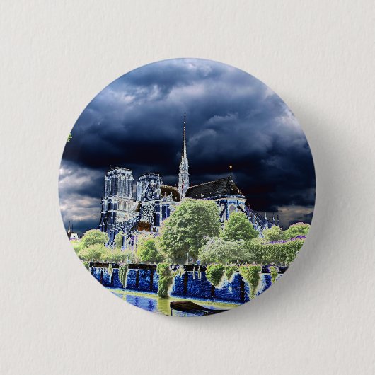 Notre Dame、パリ4 缶バッジ (正面)