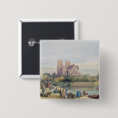 Notre Dame、パリ(w/c紙で) 缶バッジ (正面&裏面)