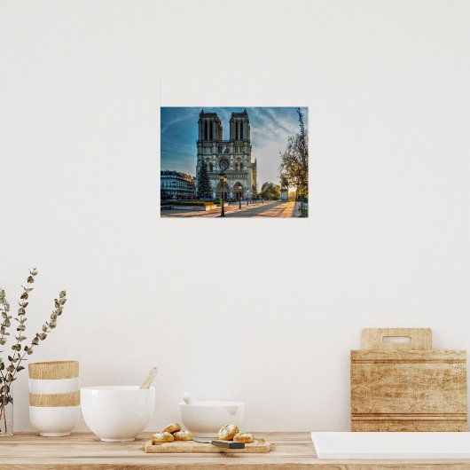 Notre Dame Cathedral Paris Christmas ポスター (キッチン)