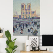 Notre Dame Cathedral Paris France Classic Painting ポスター (ホームオフィス)