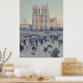 Notre Dame Cathedral Paris France Classic Painting ポスター (キッチン)