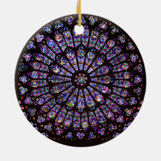 Notre Dame Cathedral Paris Rose Window セラミックオーナメント (裏面)