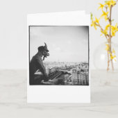 Notre Dame、Deパリのガーゴイル カード (黄色い花)