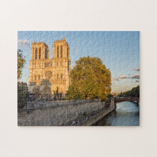 Notre Dame de Paris at Golden Hour - Paris, France ジグソーパズル (横)
