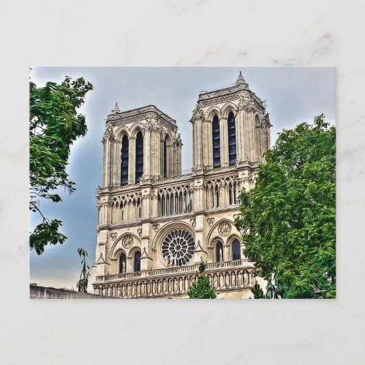 Notre-Dame、Digital 絵画's、Paris ポストカード (正面)