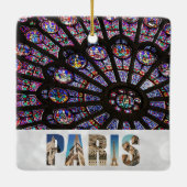 Notre Dame Paris Cathedral Stained Glass Window セラミックオーナメント (裏面)