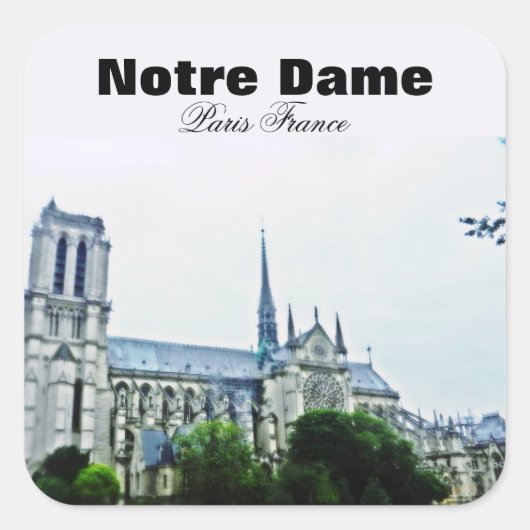 NOTRE DAME PARIS FRANCEスタンプ スクエアシール (正面)
