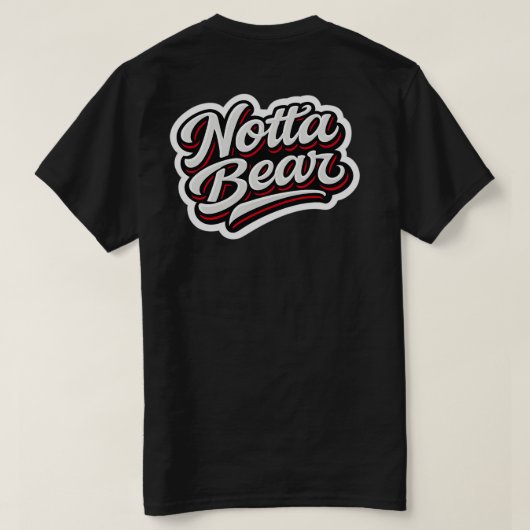 Notta Bear スクリプト スポーツスタイル ロゴ Tシャツ (デザイン裏面)