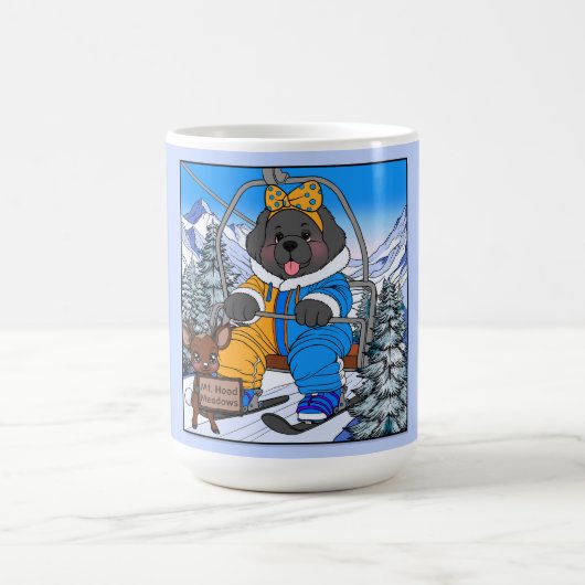 Notta Bear Mt. Hood Meadows Newfoundland Ski Lift コーヒーマグカップ (中央)