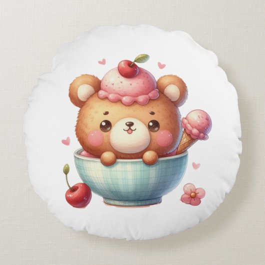 nounours glace coussin  ラウンドクッション (正面)