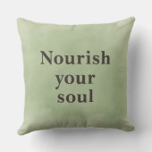Nourish your soul Minimalist Quote Sage Green   クッション (裏面)