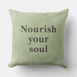 Nourish your soul Minimalist Quote Sage Green   クッション