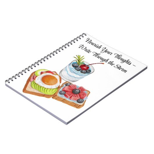 Nourish Your Thoughts – Write Through the Storm ノートブック (左側)