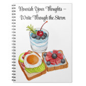 Nourish Your Thoughts – Write Through the Storm ノートブック (正面)