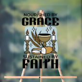 Nourished by Grace, Sustained by Faith Design アクリルサイン (ニュートラル)
