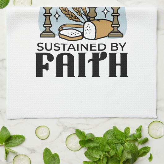 Nourished by Grace, Sustained by Faith Design キッチンタオル (折り畳み)