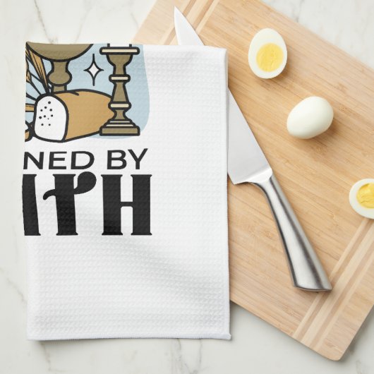 Nourished by Grace, Sustained by Faith Design キッチンタオル (四つ折り)