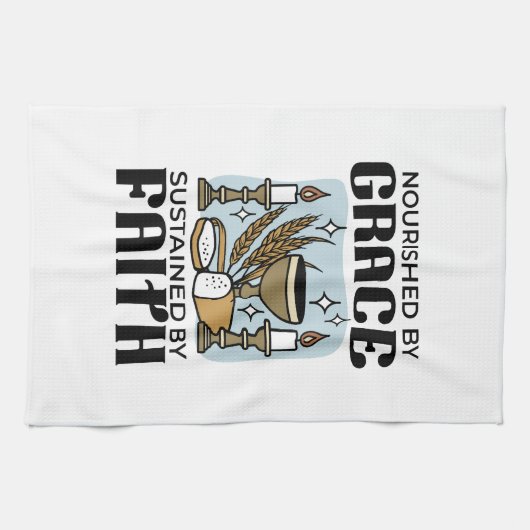 Nourished by Grace, Sustained by Faith Design キッチンタオル (横)