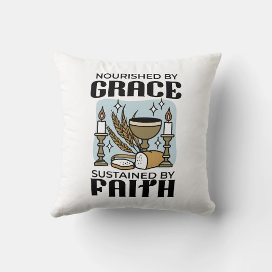 Nourished by Grace, Sustained by Faith Design クッション (裏面)