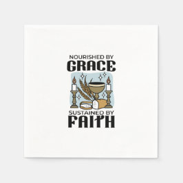 Nourished by Grace, Sustained by Faith Design スタンダードカクテルナプキン