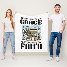 Nourished by Grace, Sustained by Faith Design フリースブランケット
